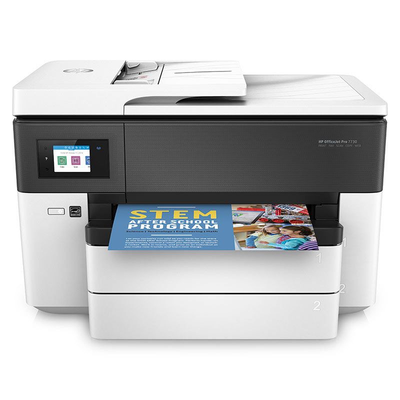 惠普 OfficeJet Pro 7730 彩色喷墨多功能一体机 A3 白色  打印、复印、扫描、传真、无线网络、自动双面按台销售