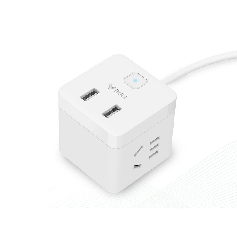 公牛  GNV-UUB122（新）  单控二联插座 带USB 1.5米 白色按（个）销售