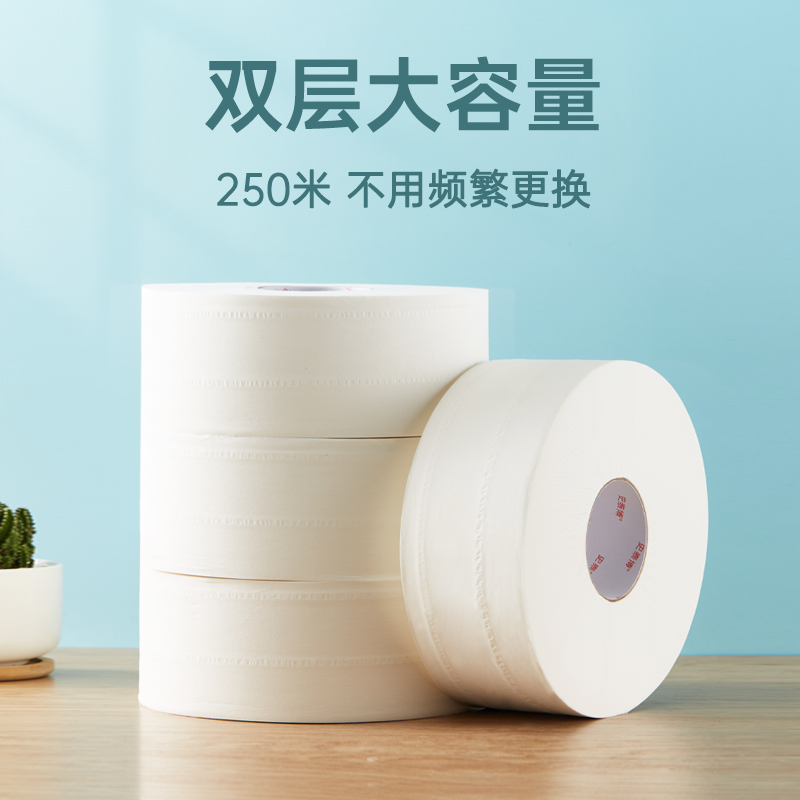 史泰博 双层 250米大卷纸 114*90MM  3卷/提 12卷/箱 白色按（箱）销售