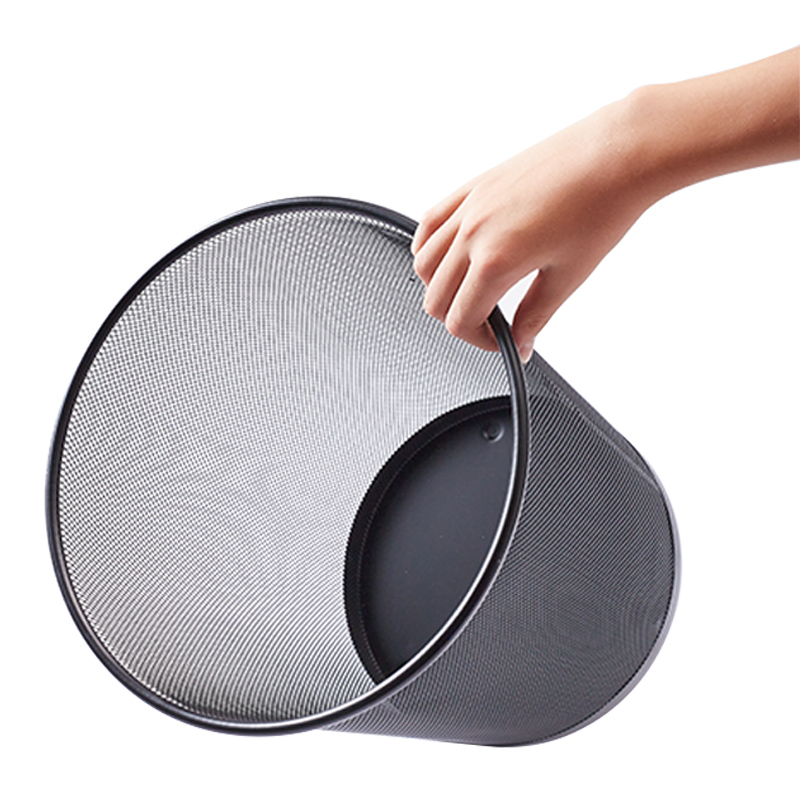 史泰博 M281B 圆形中号金属网状垃圾桶 25*27.5cm 黑色 12个/箱按（个）销售