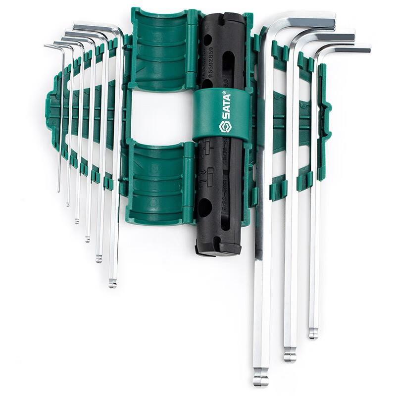 世达 09124 9件增力型特长球头内六角扳手组套 1.5,2,2.5,3,4,5,6,8,10mm 1.5,2,2.5,3,4,5,6,8,10mm按套销售 世达 09124 9件增力型特长球头内六角扳手组套 1.5,2,2.5,3,4,5,6,8,10mm 1.5,2,2.5,3,4,5,6,8,10mm按套销售