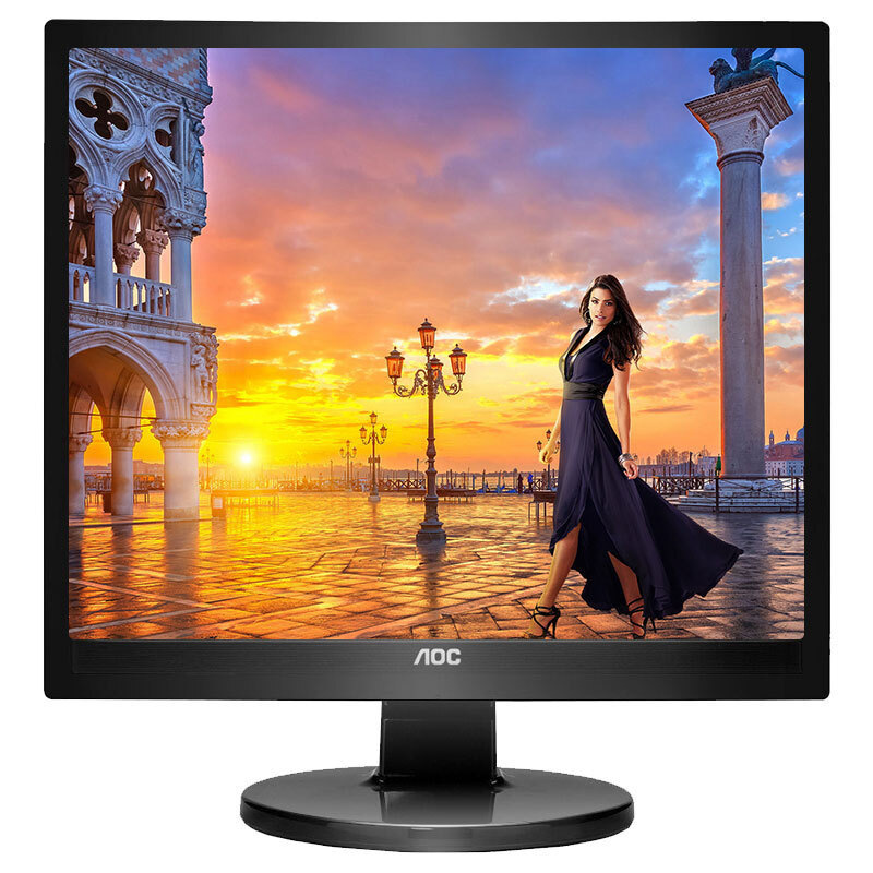 AOC E719SD/BK 液晶显示器 17英寸 5:4方屏 VGA+DVI接口 黑色按台销售