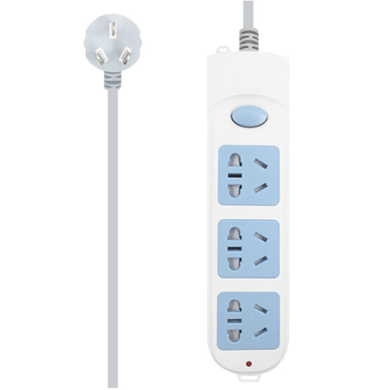 公牛 GN-606A（新） 单控三联插座 5米 蓝白色按个销售