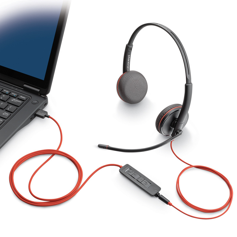 缤特力 C3225 USB-A USB+3.5mm接口 双耳耳麦 降噪 黑色按个销售