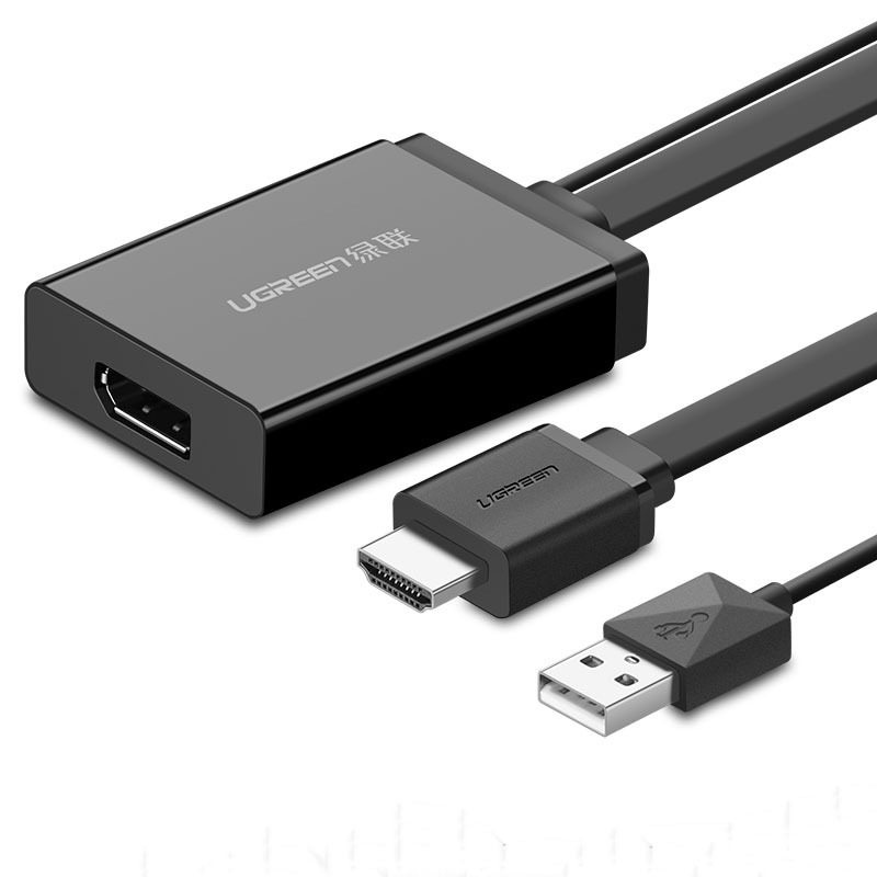 绿联 40238 HDMI转DP转换器HDMI转Displayport母 4K高清转换线连接线 黑色 HDMI转Displayport母4K高清转换线连接线 笔记本连接电视投影仪线按个销售