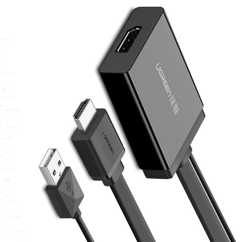 绿联 40238 HDMI转DP转换器HDMI转Displayport母 4K高清转换线连接线 黑色 HDMI转Displayport母4K高清转换线连接线 笔记本连接电视投影仪线按个销售