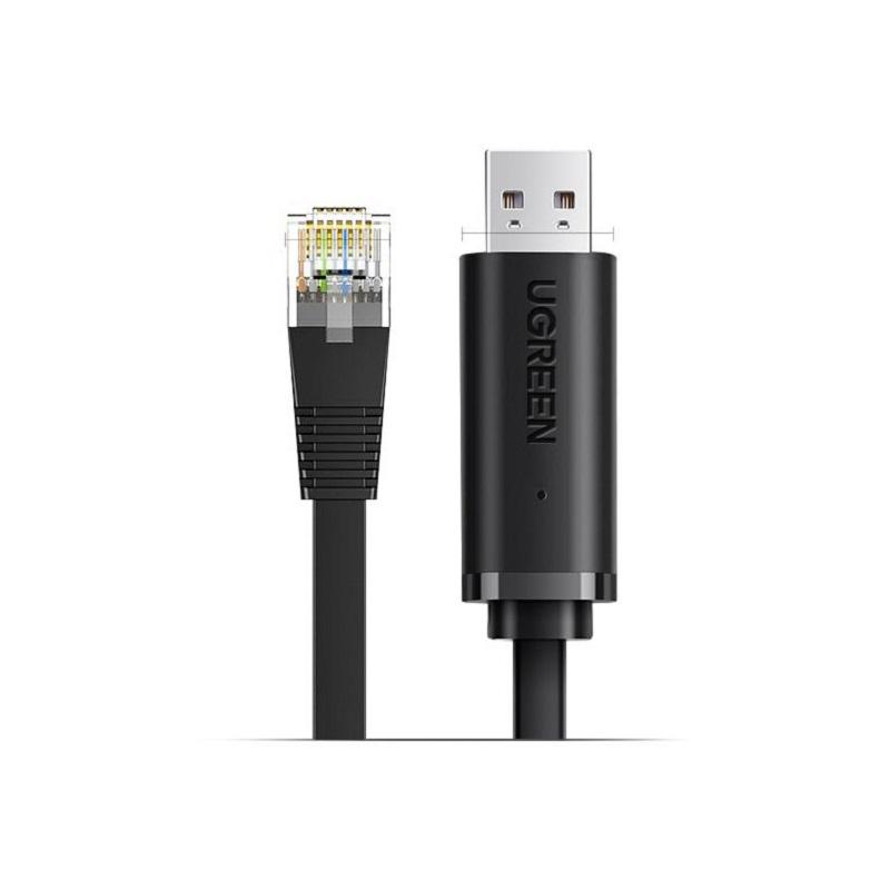 绿联 50773 USB转RJ45控制线调试线 1.5米 黑色按根销售
