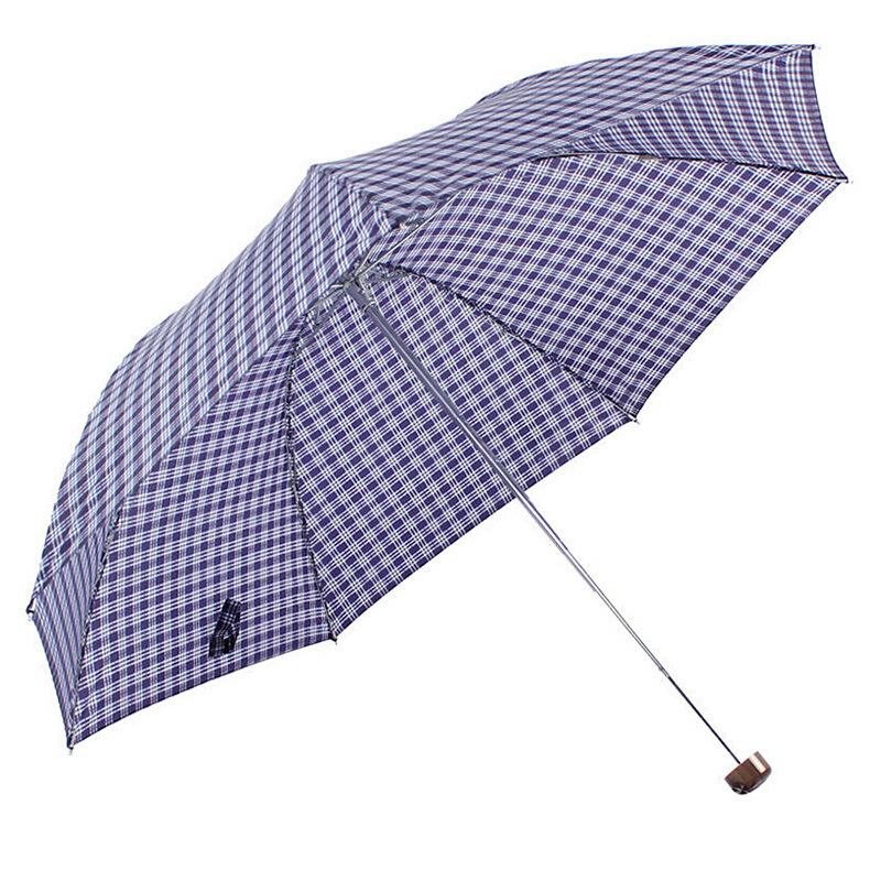 天堂 339S 苏格兰风格格子三折钢伞晴雨伞 57cm*7k 随机色按把销售