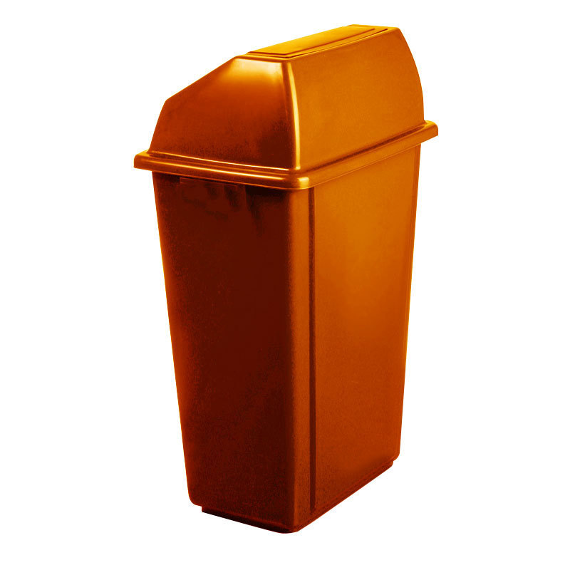 敏胤 MYL-7720 翻盖湿垃圾标识分类垃圾桶 20L 咖啡色按个销售