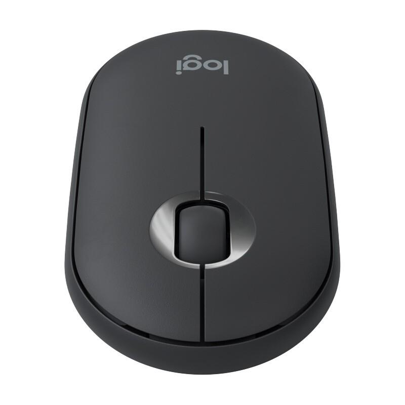 罗技 Pebble 鹅卵石轻薄型静音无线鼠标  黑色  蓝牙双模连接按（个）销售