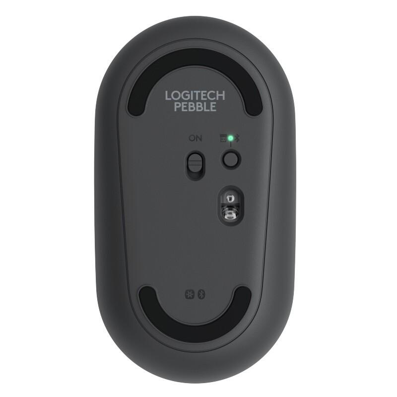 罗技 Pebble 鹅卵石轻薄型静音无线鼠标  黑色  蓝牙双模连接按（个）销售