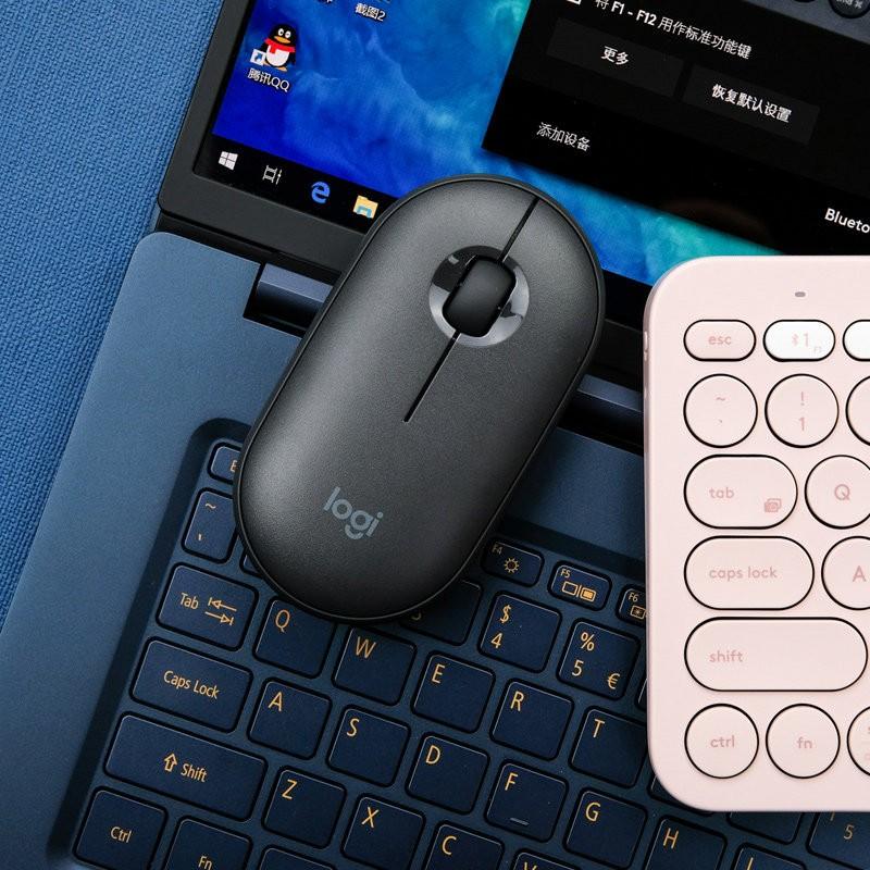 罗技 Pebble 鹅卵石轻薄型静音无线鼠标  黑色  蓝牙双模连接按（个）销售