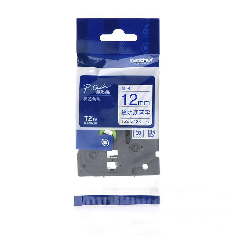 兄弟 TZe-Z133 标签色带 透明底蓝字（仅适用于PT-E115 ） 12mm*8m 透明底蓝字 个按卷销售