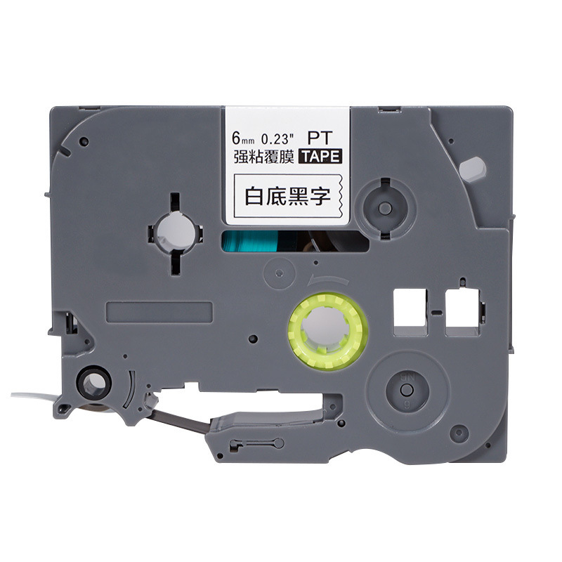 普贴 TZ3-211 色带 6mm 白底黑字 盒按盒销售