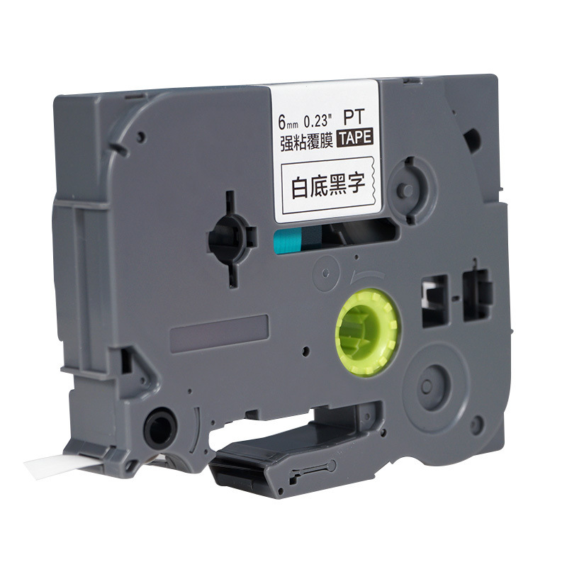 普贴 TZ3-211 色带 6mm 白底黑字 盒按盒销售