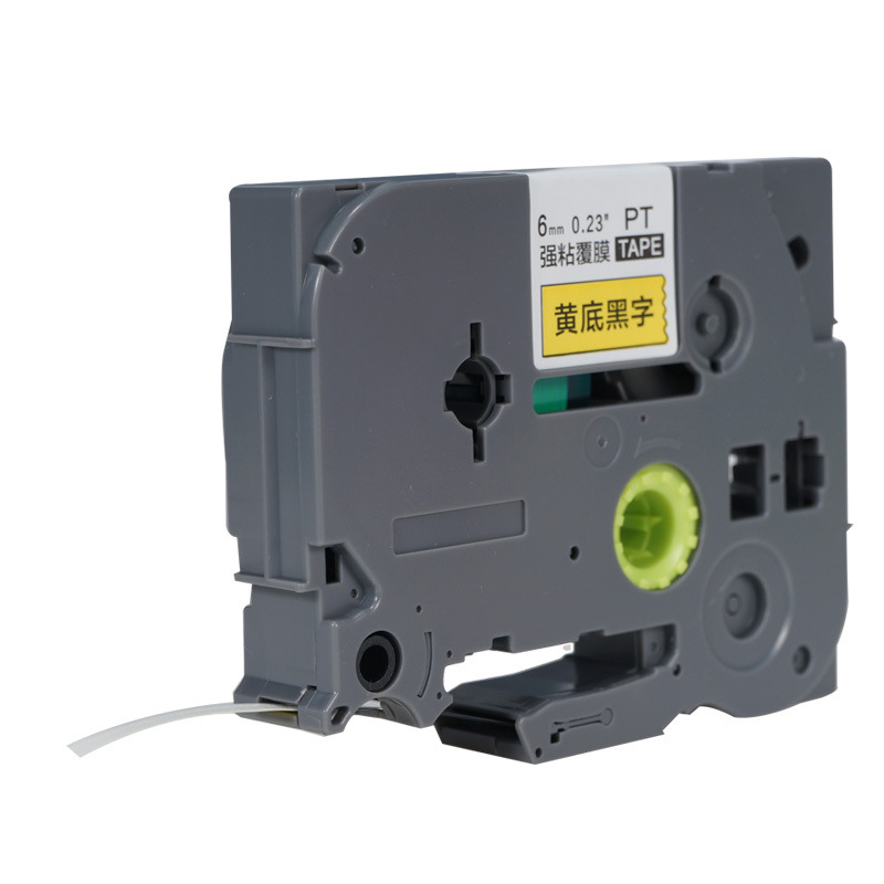 普贴 TZ3-611 色带 6mm 黄底黑字 盒按盒销售