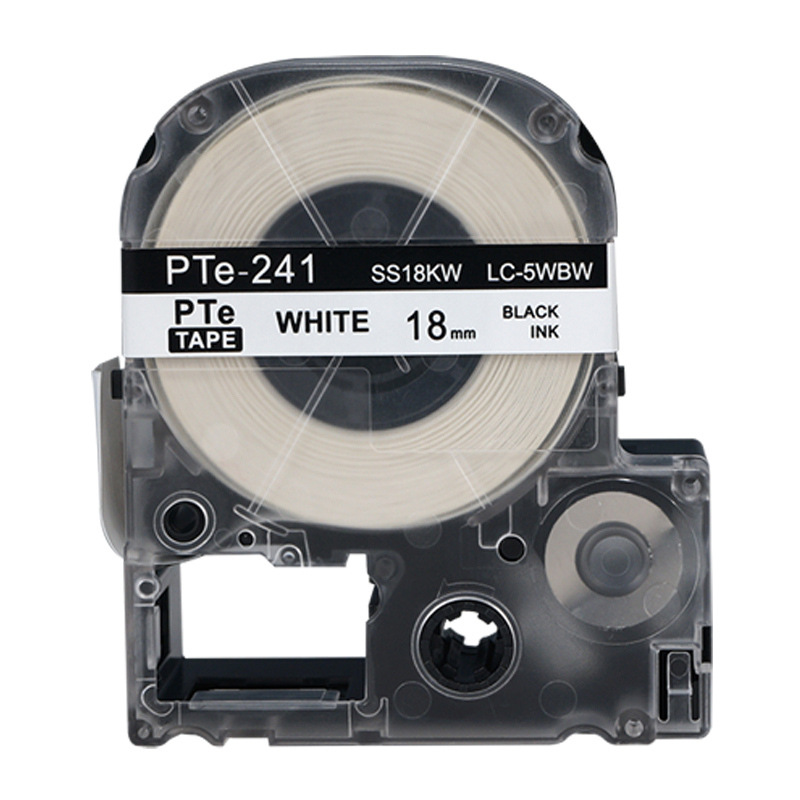 普贴 Pte-241 色带  18mm （适用于锦宫，爱普生标签机） 白底黑字 盒按盒销售