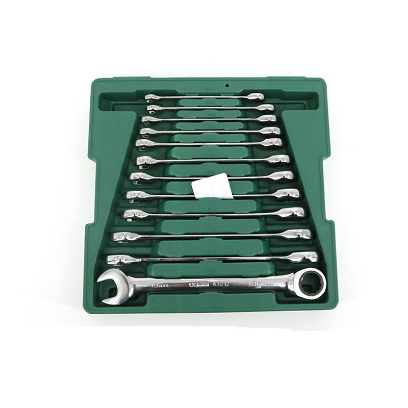 世达 09040 12件套公制全抛光快速棘轮两用扳手 8-19mm 12件按(套)销售 世达 09040 12件套公制全抛光快速棘轮两用扳手 8-19mm 12件按(套)销售