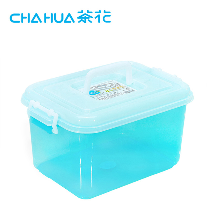 茶花 2822 塑料收纳箱 提把精美整理箱小药盒子 8.5L 8.5L 随机色按（个）销售