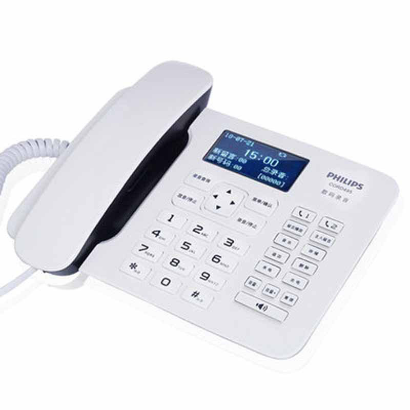 飞利浦 CORD495 电话机 免提，录音 白色按（只）销售