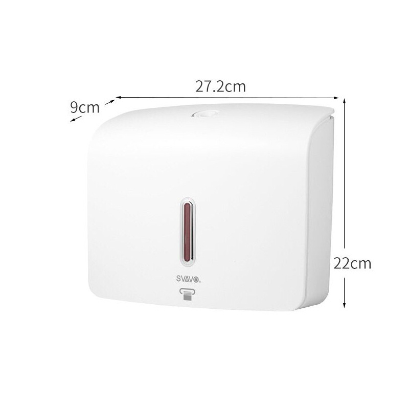 瑞沃 151060 SVAVO擦手纸盒 壁挂式 免打孔 长：272mm*宽90mm*高220mm 白色按个销售