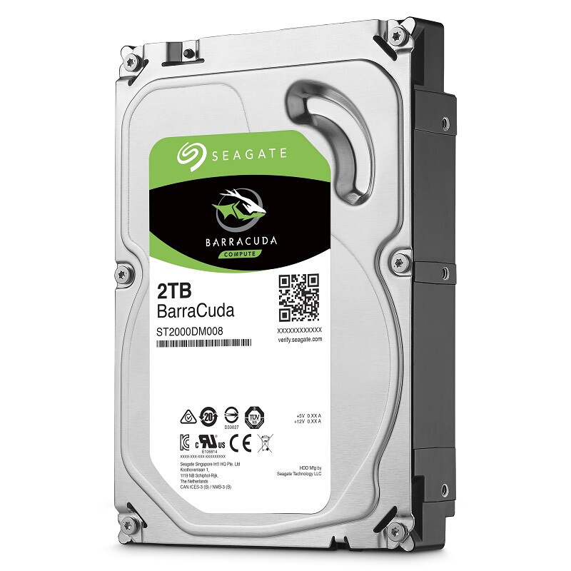 希捷 ST2000DM008 台式机机械硬盘 2TB 金属银色按块销售
