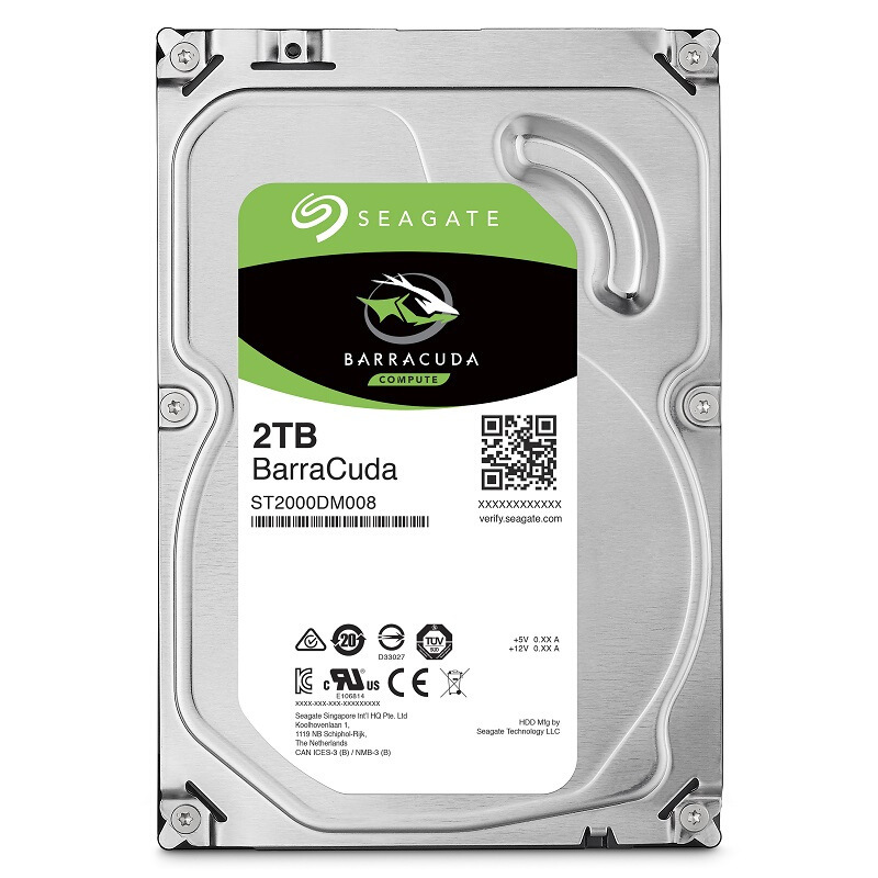 希捷 ST2000DM008 台式机机械硬盘 2TB 金属银色按块销售