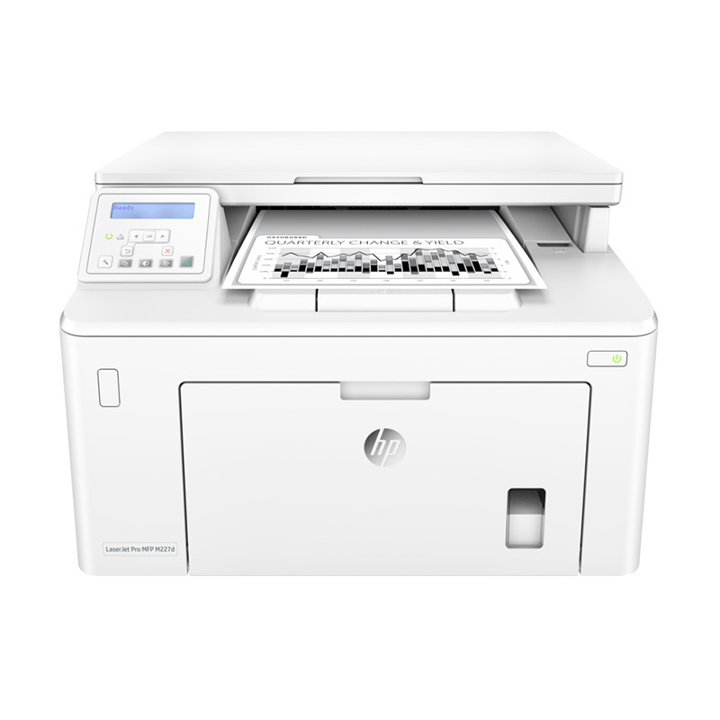 惠普 LaserJet Pro MFP M227d 黑白激光多功能一体机 A4 白色  打印、复印、扫描、自动双面按（台）销售