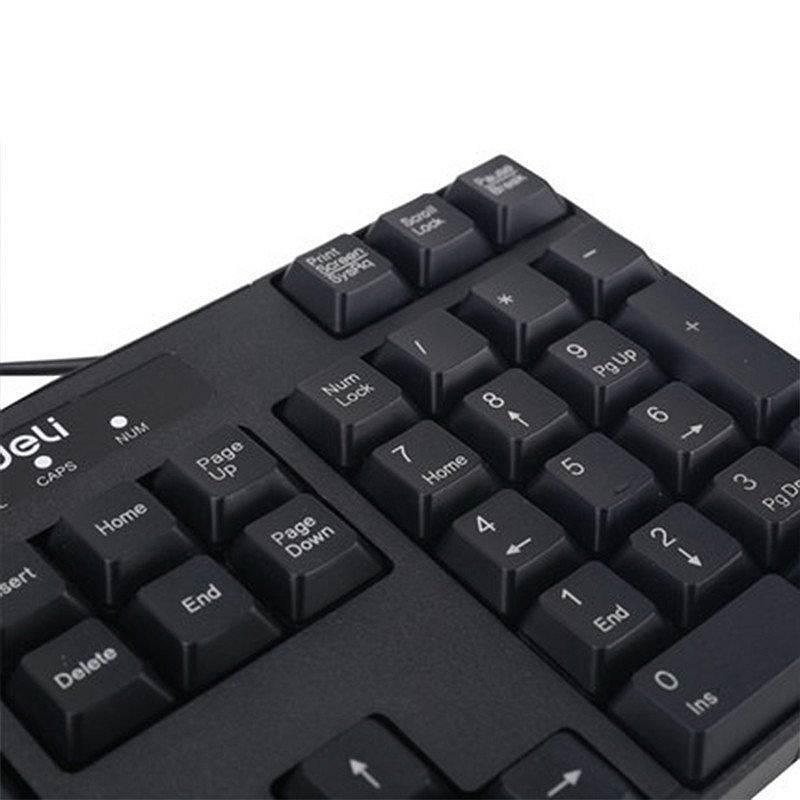 得力 2168 有线键盘 防水型 黑色  耐用办公竞技游戏手感舒适电脑笔记本办公用按（个）销售