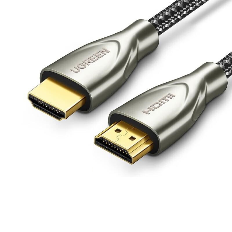 绿联 50112 HDMI 2.0 碳纤维锌合金款圆线 10米 灰色