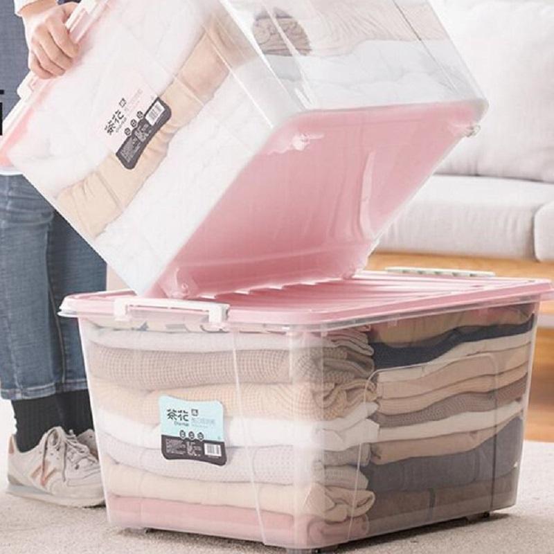 茶花 B28002 雅巧收纳箱马卡龙2个装 有滑轮 86L 马卡龙粉按(套)销售 茶花 B28002 雅巧收纳箱马卡龙2个装 有滑轮 86L 马卡龙粉按(套)销售