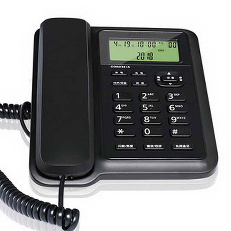 飞利浦 CORD 281A 电话机 办公家用 黑色按（只）销售