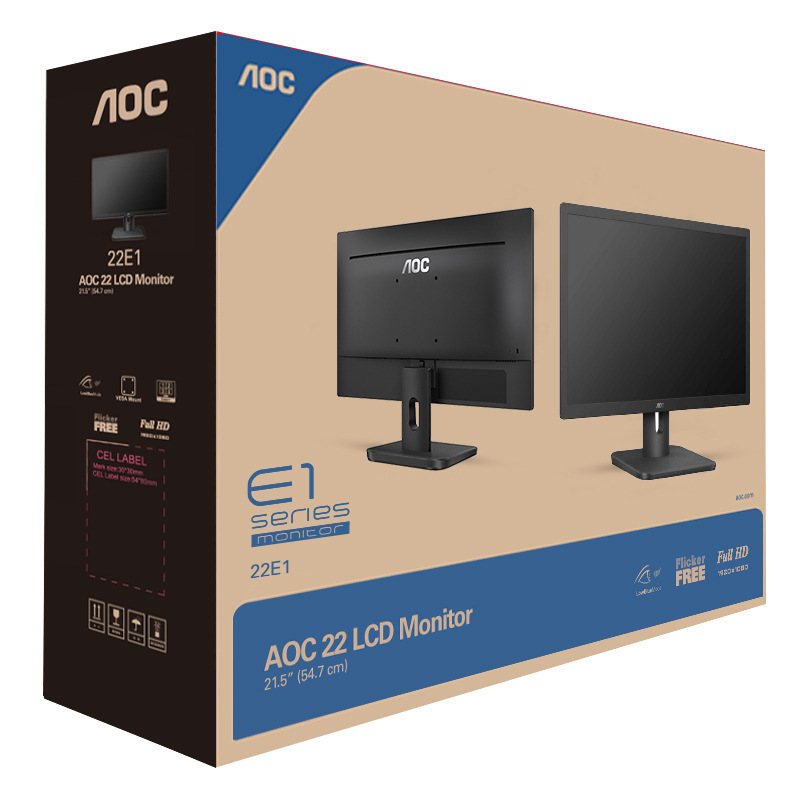 AOC 22E1 液晶显示器 21.5英寸 黑色按台销售