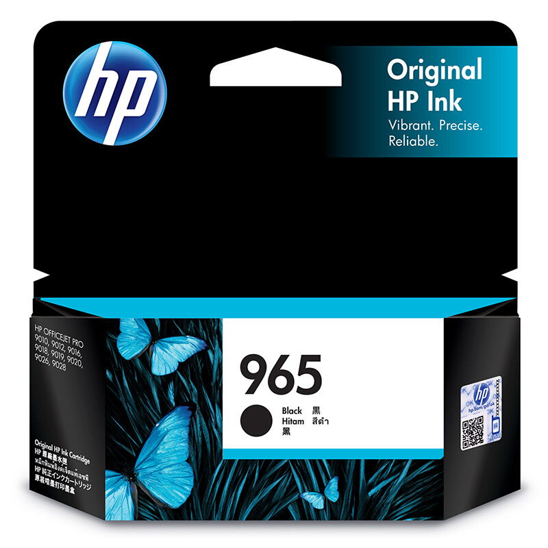 惠普 3JA80AA 墨盒 965号 黑色 1000页 适用HP OfficeJet Pro 9010/9019/9020按（盒）销售
