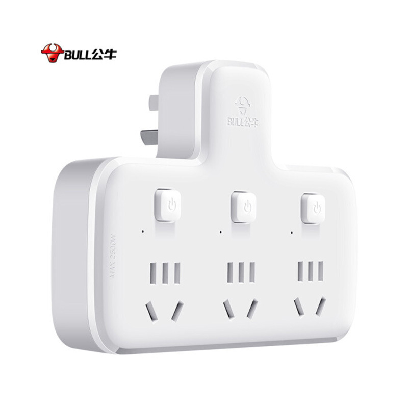 公牛 GN-96033 吸(新) 品字形 一转三 3位分控无线转换插座 无线 白色按（个）销售