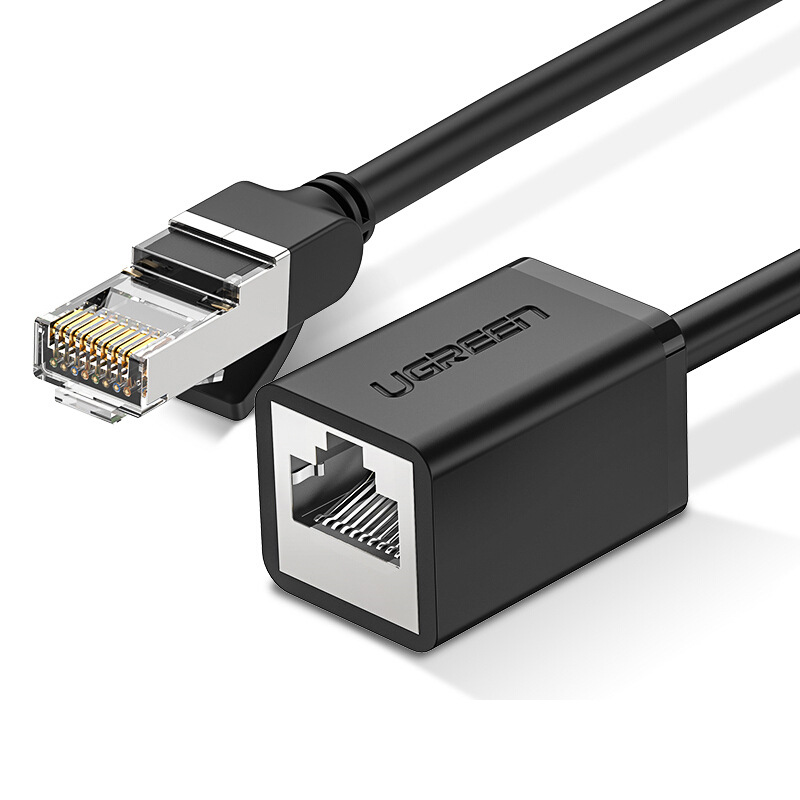绿联 11283 RJ45网线延长线 六类网口接头延长器 5米 黑色按个销售