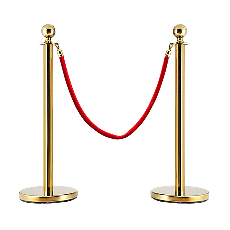 谋福 8254 圆头礼宾柱迎宾杆 不含挂绳 钛金色 2组起订按（件）销售