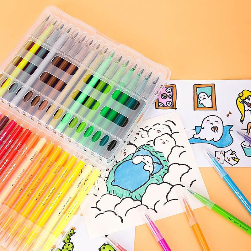 得力 70687 软头水彩笔 48色 混色 48色/盒按(盒)销售 得力 70687 软头水彩笔 48色 混色 48色/盒按(盒)销售