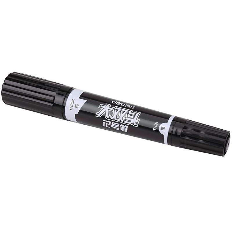 得力 S555 大双头记号笔 (黑)按(盒)销售 得力 S555 大双头记号笔 (黑)按(盒)销售