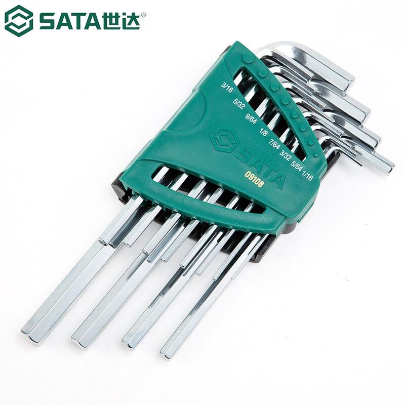 世达 09108 12件英制加长内六角扳手组套 1/16 世达 09108 12件英制加长内六角扳手组套 1/16