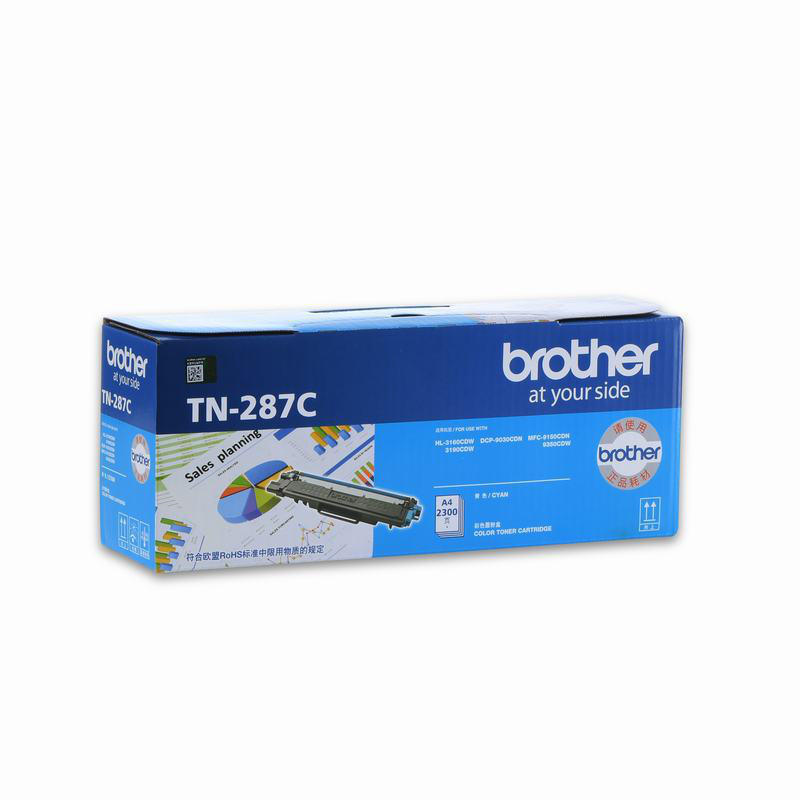 兄弟 TN-287C 墨粉 2300页 蓝色 适用HL-3160/3190CDWDCP-9030CDNMFC-9150/9350CDW按支销售