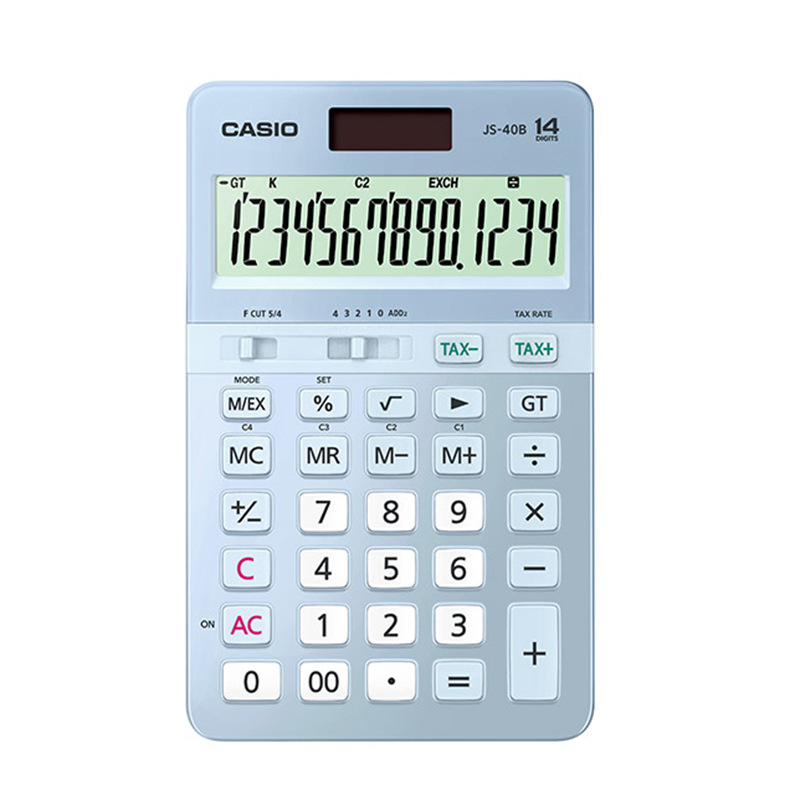 卡西欧 JS-40B 时尚办公商务计算器 (计价单位：台) 14位 蓝色 1*10按台销售
