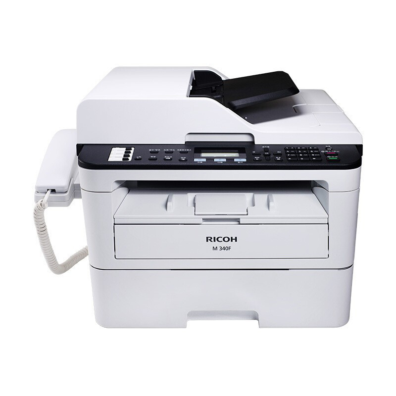 理光 M 340F 黑白激光多功能一体机 A4 浅灰色 双面打印 复印 扫描 传真按台销售