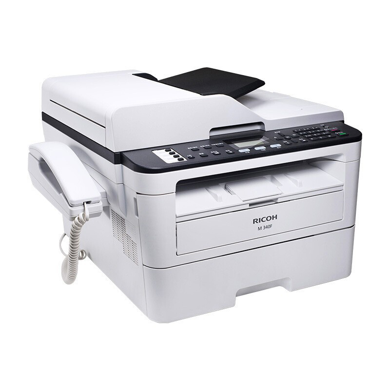 理光 M 340F 黑白激光多功能一体机 A4 浅灰色 双面打印 复印 扫描 传真按台销售