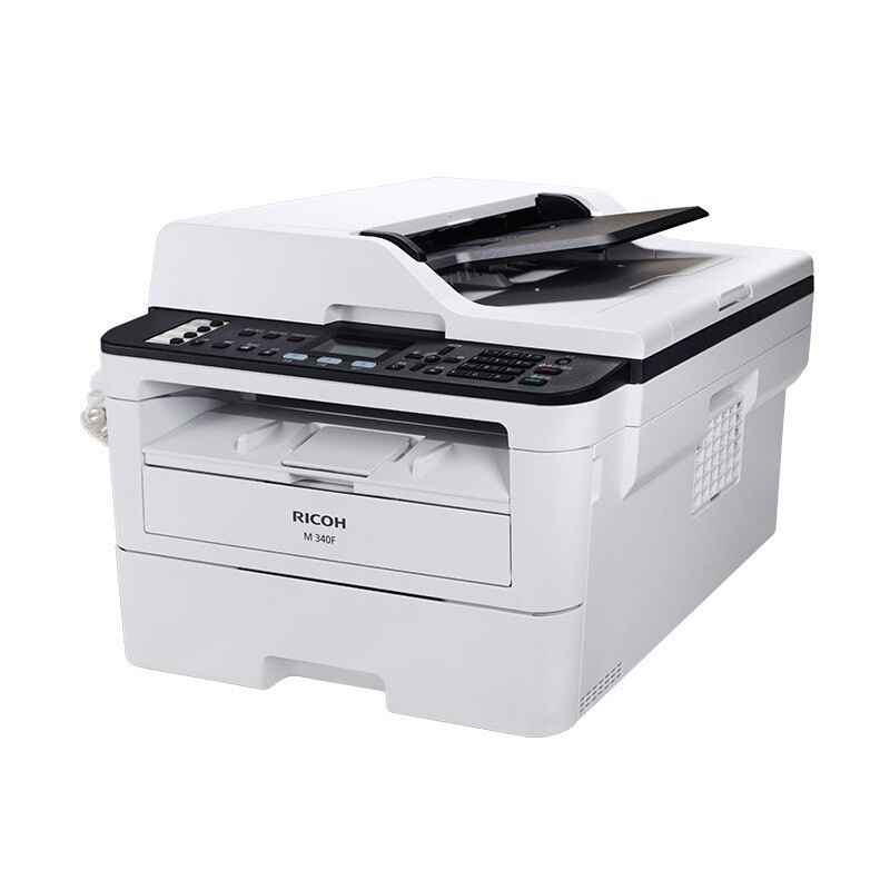 理光 M 340F 黑白激光多功能一体机 A4 浅灰色 双面打印 复印 扫描 传真按台销售