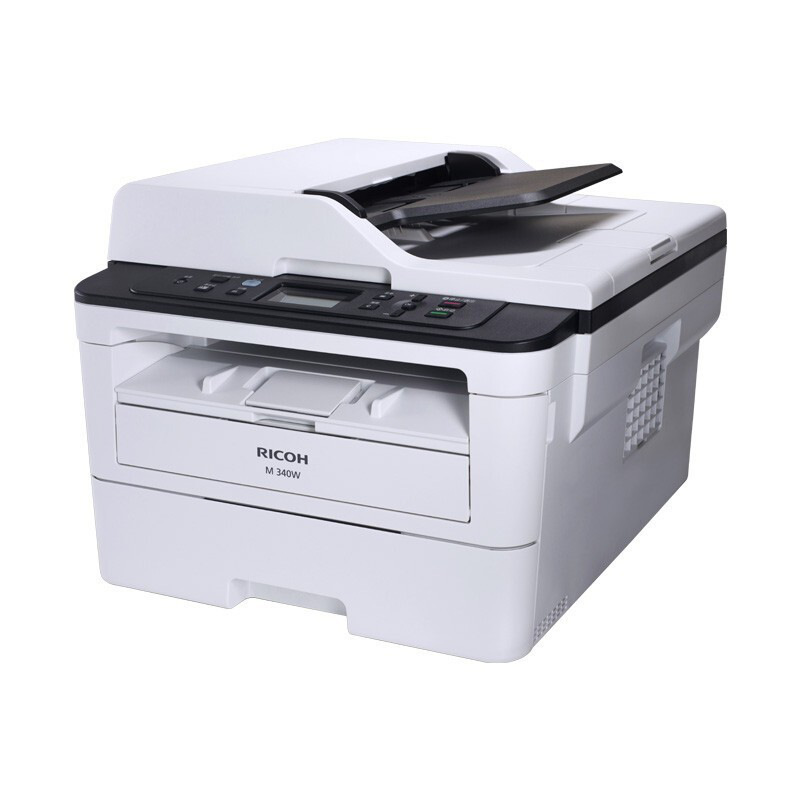 理光 M 340F 黑白激光多功能一体机 A4 浅灰色 双面打印 复印 扫描 传真按台销售