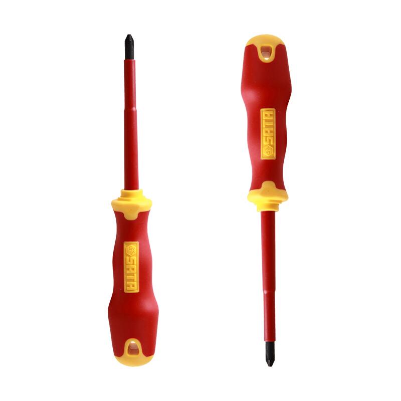 世达 61221 T系列双色柄十字绝缘螺丝批 #0x60MM按（把）销售