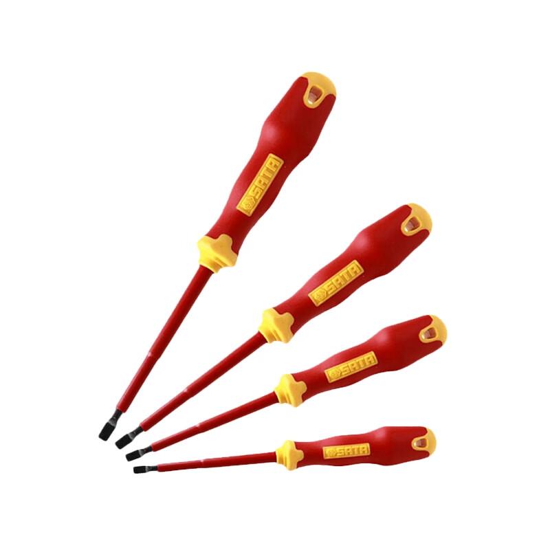 世达 61323 T系列双色柄一字绝缘螺丝批 4x100MM按(把)销售 世达 61323 T系列双色柄一字绝缘螺丝批 4x100MM按(把)销售