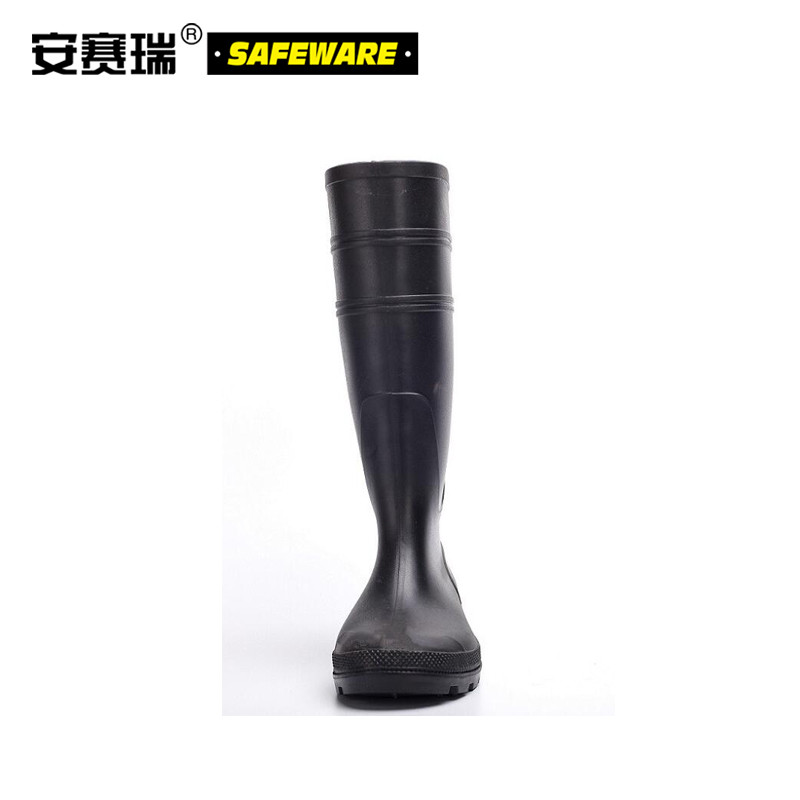 安赛瑞 13812 高筒雨鞋（40码）黑色 PVC塑胶雨鞋雨靴按双销售