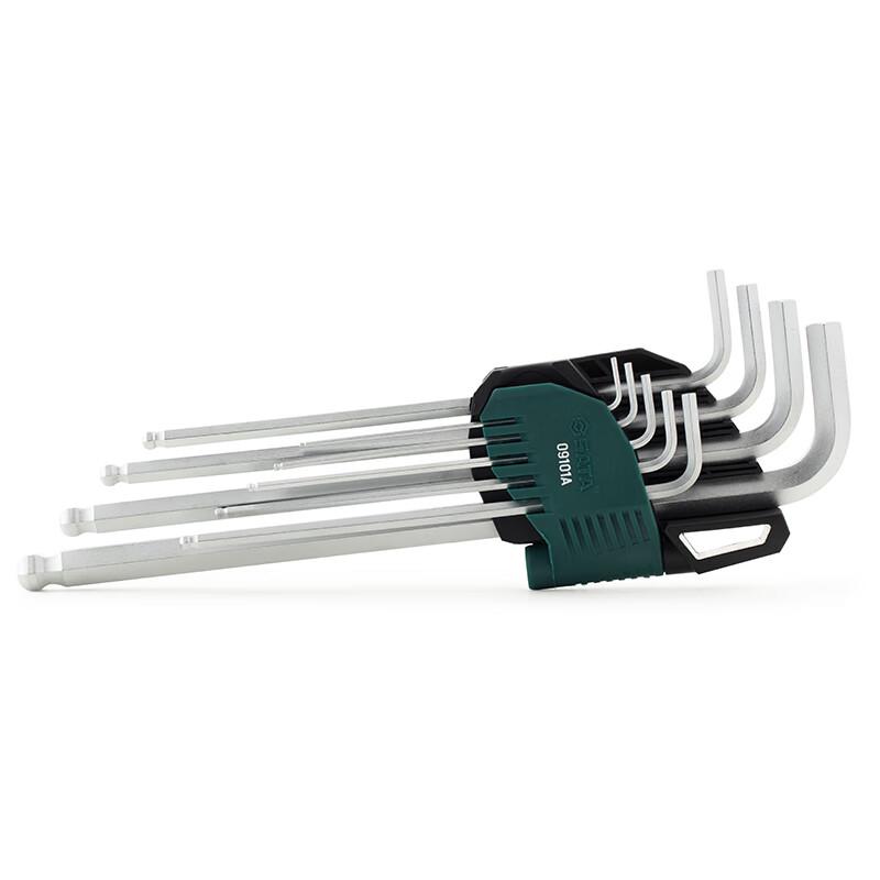 世达 09101A 9件络钒钢特长球头内六角扳手组套 1.5，2，2.5，3，4，5，6，8，10MM按（套）销售